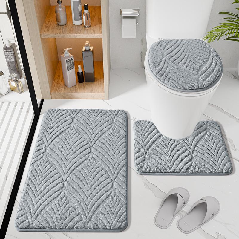 2026 Flocked Carpet Jacquard Door Mat Anti-Slip Bathroom Mat Entrance Floor Mat Thicken Water Absorbing Door Mat