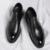 Черное платье британские повседневные кожаные туфли мужские четыре сезона низкие свадебные туфли жениха 2025