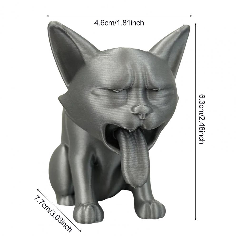 Статуэтка Рвотный Кот Прочная Фигурка Кота Уникальная 3D-печатная Скульптура Фигурки Кота для Декора Дома и Офиса Статуэтка Рвотного Котенка