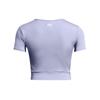 Under Armour UA Motion Crossover Solid Logo Knot Design Round Neck Short Sleeve T Shirt Women Tops Light-Blue Purple 1383647-539