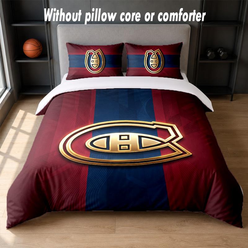 Montreal Canadiens Design Bed Bedding Set 1 Duvet Cover + 2 Pillowcases Soft Breathable Household Bed Linens