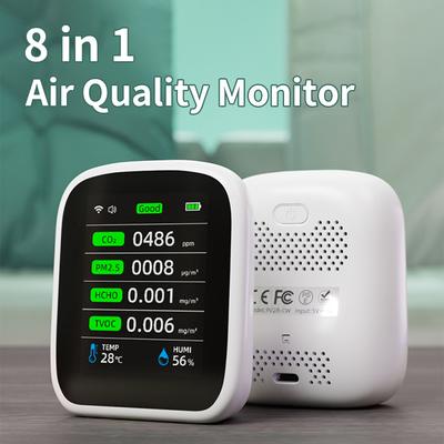 Портативный ЖК-измеритель качества воздуха 3 в 1/8 дюйма 1 WiFi PM1.0 PM2.5 PM10 CO2 TVOC HCHO Тестер температуры и влажности с голосовым сигналом