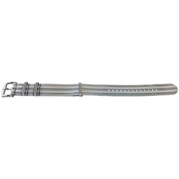 Bracelet montre - MY-MONTRE - 22mm N.A.T.O. Ceinture sécurité - Acier brossé - 280mm - Trous carrés