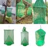 Hanging Fly Trap Indoor Outdoor Garden Farm Barn Ranch Foldable Fly Catcher Bag Heavy Duty Weather-proof Reusable Fly Control Green Cage