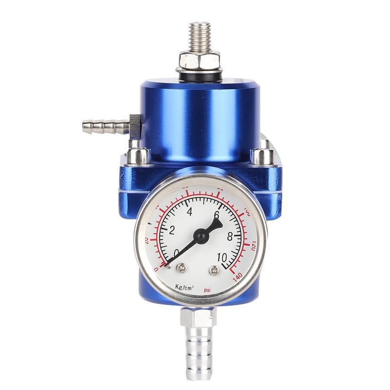 Adjustable FPR Aluminum Alloy Universal FPR Fuel Pressure Regulator with Gauge Hose 0‑140psi Adjustable FPR Pressure Regulator