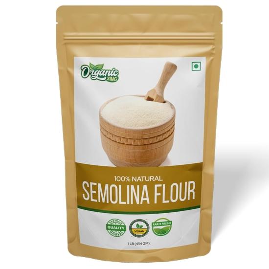Organic Zing Semolina | Pure | Rava Powder | Rich in Iron, Magnesium and Vitamin B | Product of India - 454 gm (16 oz)