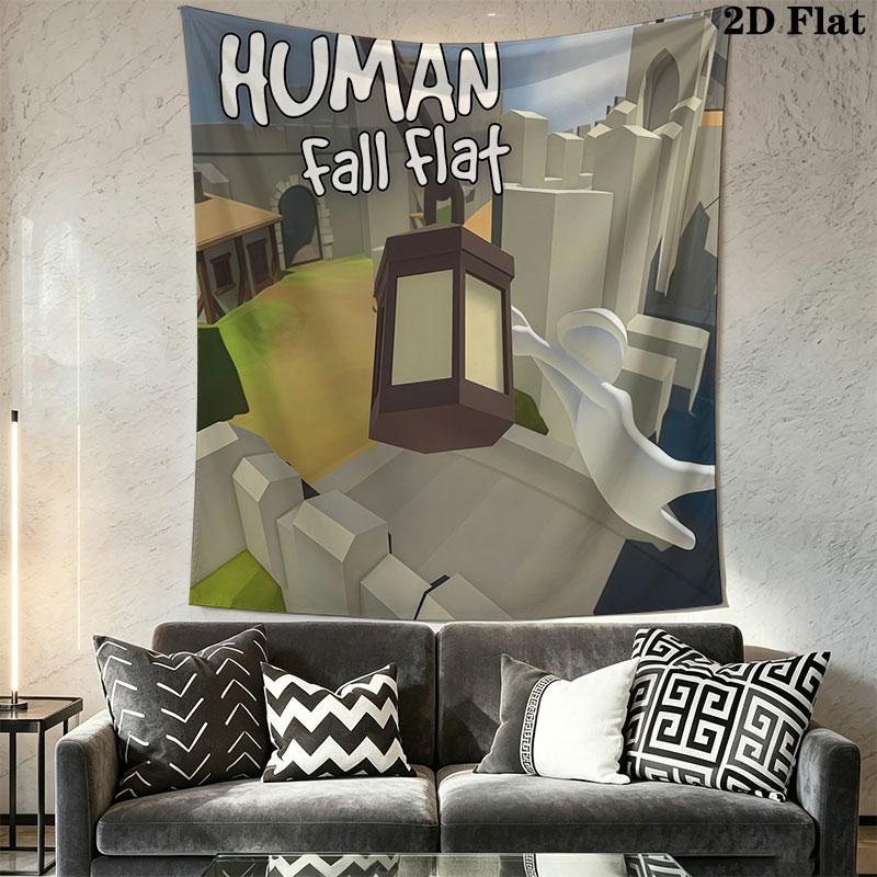 Human Fall Flat Wall Hanging Printed Fabric Blanket Decorative Tapestries for Bedroom Living Room Home Decor