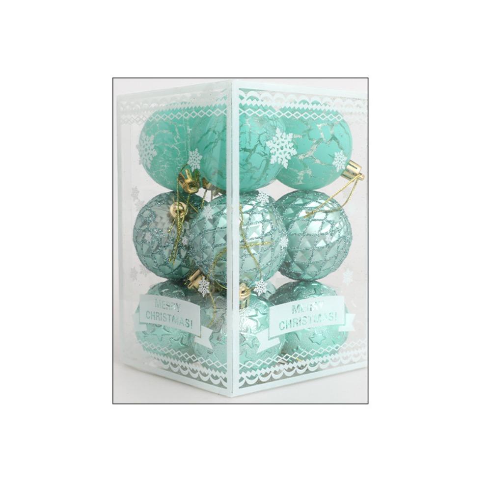 12pcs Creative Christmas Tree Pendant 6/8cm Hanging Ornament Crafts Christmas Ball Set Holiday