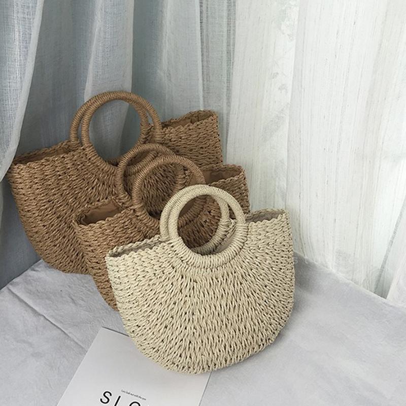 Соломенные сумки для женщин, летняя сумка из ротанга, тканая пляжная сумка ручной работы, сумка в богемном стиле, Бали