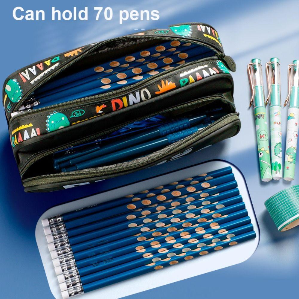 Многофункциональный пенал для хранения ручек большой емкости для студентов, двухслойная сумка для ручек, пенал