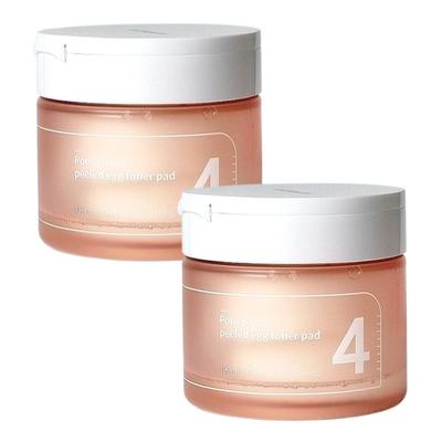 [Набор из 2 штук] №3 Pore Zero Peeled Egg Toner Pad 70 штук × 2 – Корейские сужающие поры пэды для гладкой кожи с AHA, BHA и экстрактом баклажана