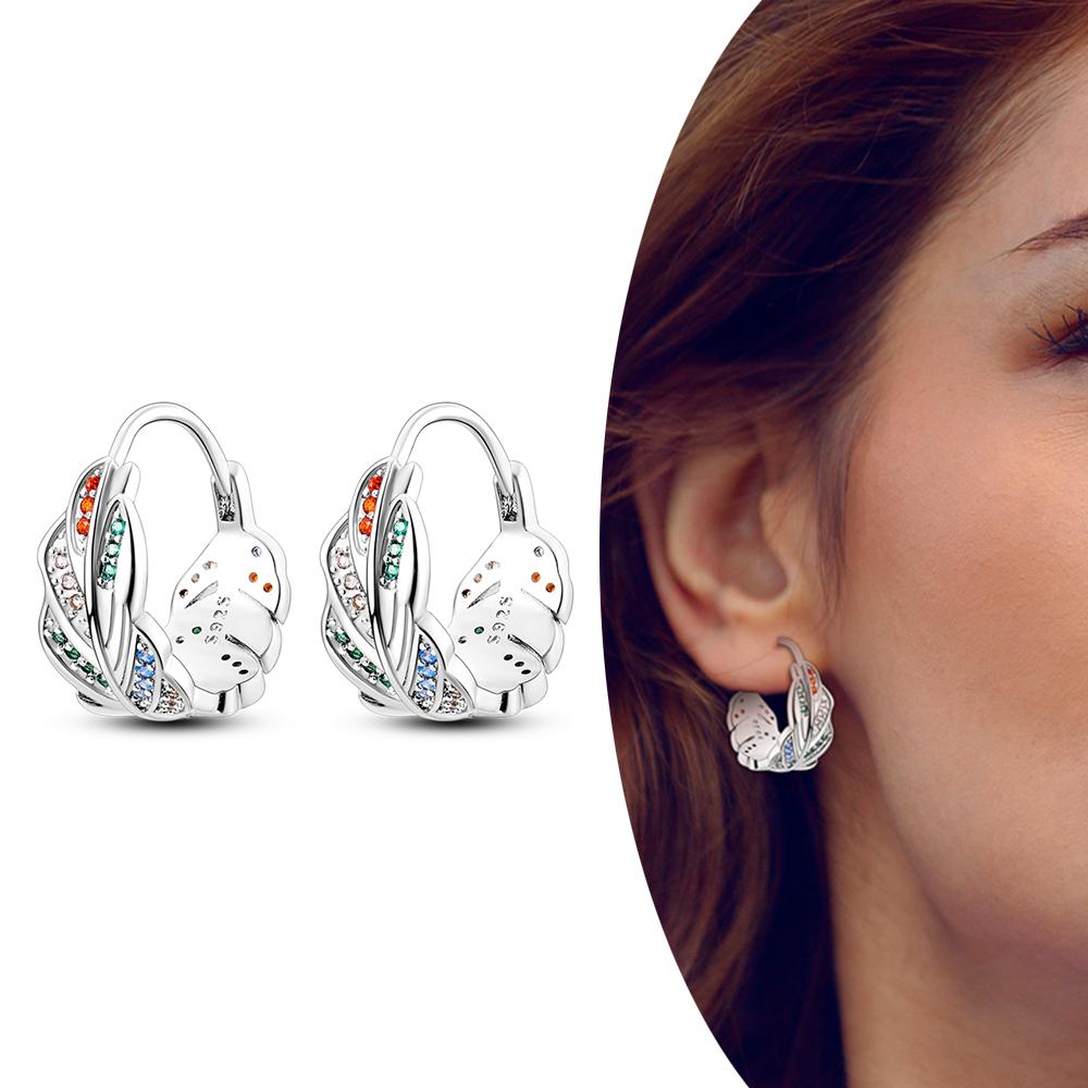 MULA Двойные серьги-кольца из стерлингового серебра 925 пробы с цирконием, цветком, звездой, U-образной формой, квадратным сердцем, паве, серьги-гвоздики в подарок для женщин, ювелирные изделия