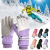 1 пара зимних перчаток с регулируемой лентой-застежкой, водонепроницаемые, ветрозащитные, с флисовой подкладкой, термолыжные перчатки для взрослых