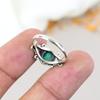 Малахит Драгоценный камень 925 Стерлинговое серебро Овальный драгоценный камень Кольцо ручной работы для женщин