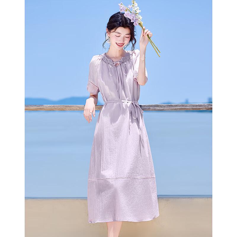 Elegant Short Sleeve Mid-Length A-Line Dress