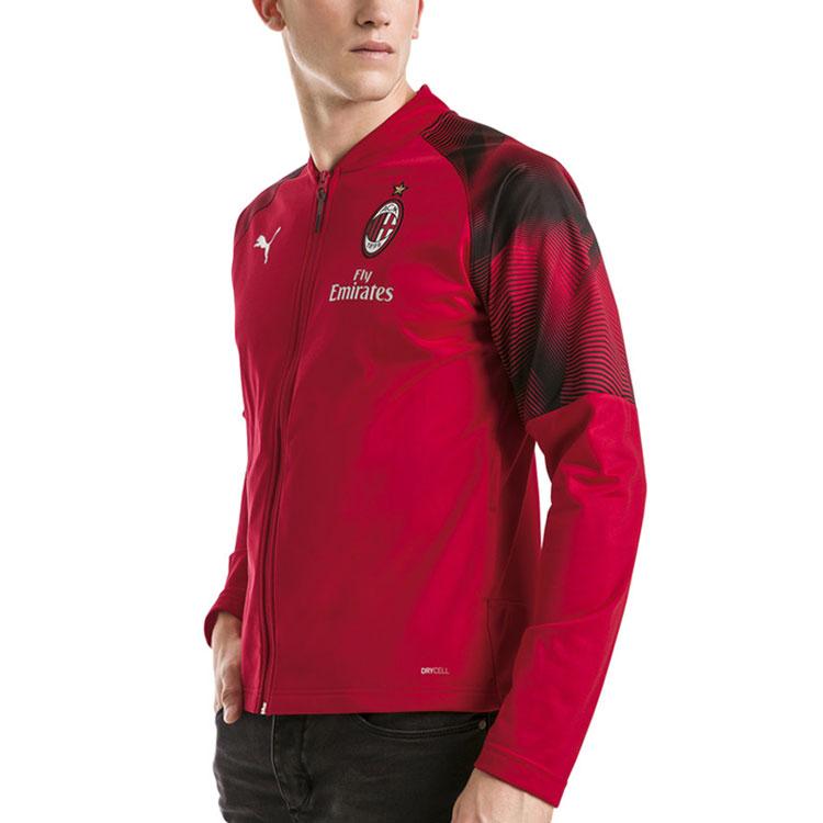 Puma Футбольная тренировочная куртка AC Milan, мужская, красные 754864-02