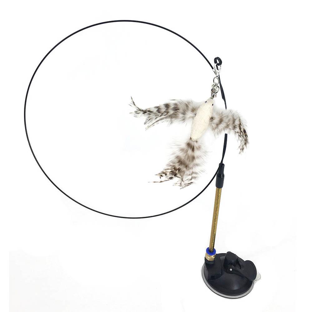 Simulation Bird Interactive Cat Toy Funny Feather Bird With Bell Cat Stick Toys For Kitten Playing Teaser Wand Toy