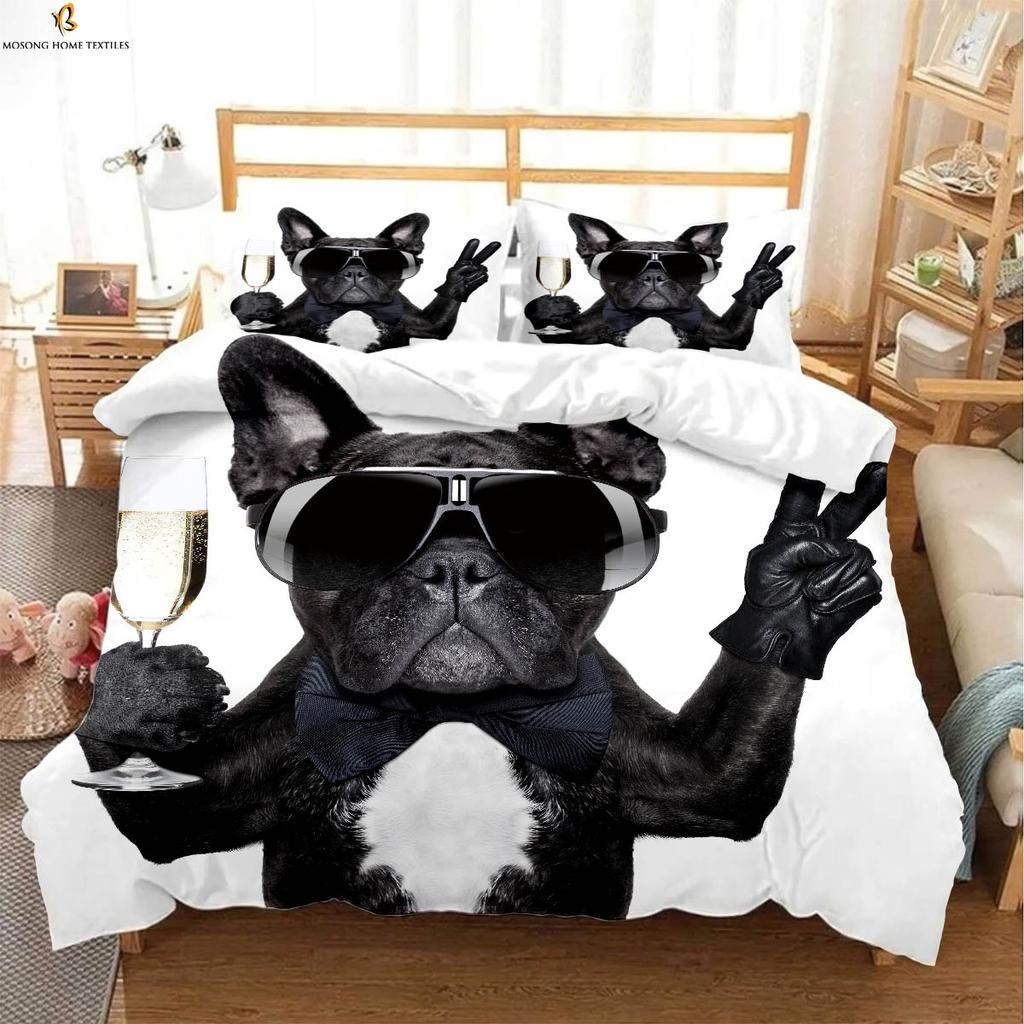 Милая собака животное 3D печатный пододеяльник комплект постельного белья пододеяльник наволочка мягкий и удобный пододеяльник 3 шт.