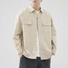 New Japanese Style Pure Cotton Shirt for Men's Clothing, Loose Pocket for Men's Work, Large-sized Long Sleeved Shirt Jacket