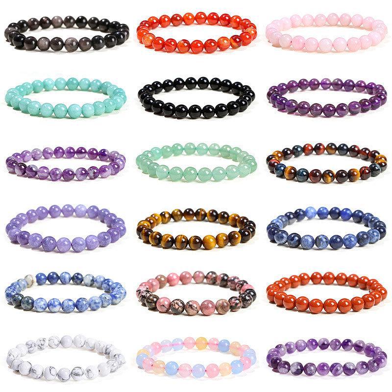 Браслет из натурального хрустального агата с тигровым глазом - стильные круглые бусины, украшения унисекс