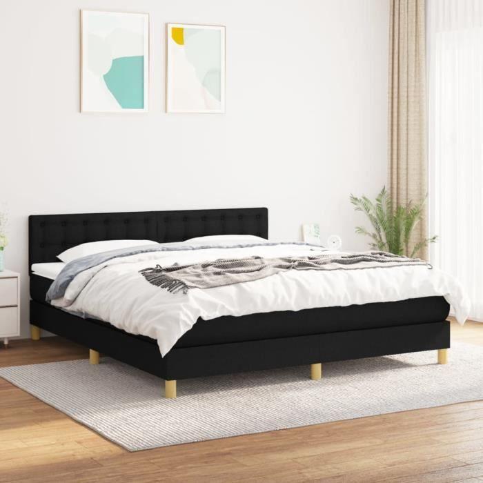 VidaXL Divan Bed with Mattress Black 160x200 Cm Fabric - Model 3140947