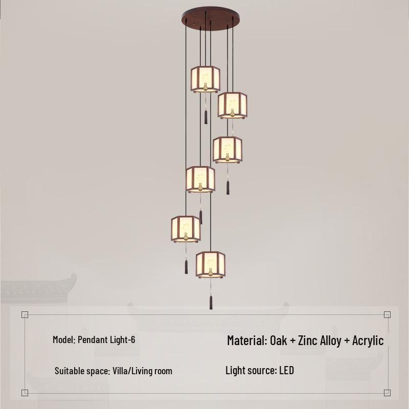 Современная китайская спиральная люстра для двухуровневых вилл и ресторанов