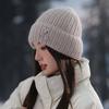 Мягкая шерстяная шапка-бини - зимняя шапка унисекс с отворотом, защищающая уши, ветрозащитная и морозостойкая, легкая и теплая, подходит для женщин.