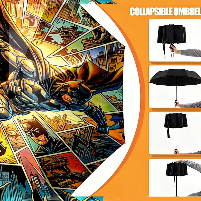 Batman Print Umbrella Automatic Opening/ Closing - Portable Foldable Design - Daily use for Travel/Outdoor - Gift for Birthday