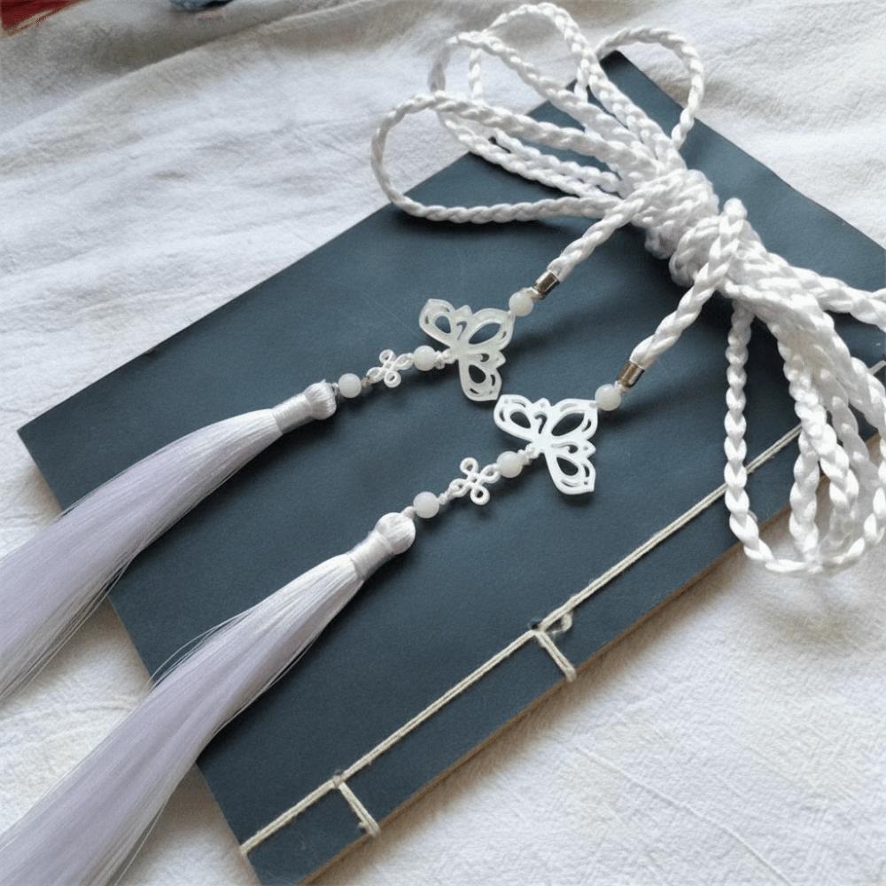 Винтажный Ручной Плетения Ханфу Поясная Завязка Китайский Стиль Традиционная Кисточка Поясной Шнур Бабочка Подвеска Поясная Веревка для Мужчин Женщин