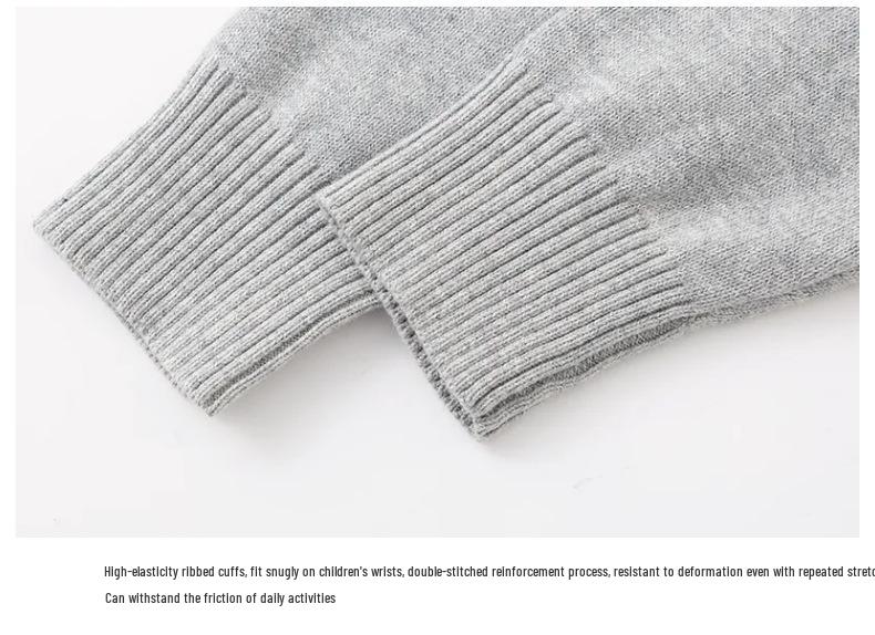 Детский вязаный кардиган с V-образным вырезом на весну и осень - Школьный стиль для мальчиков и девочек, хлопковая верхняя одежда