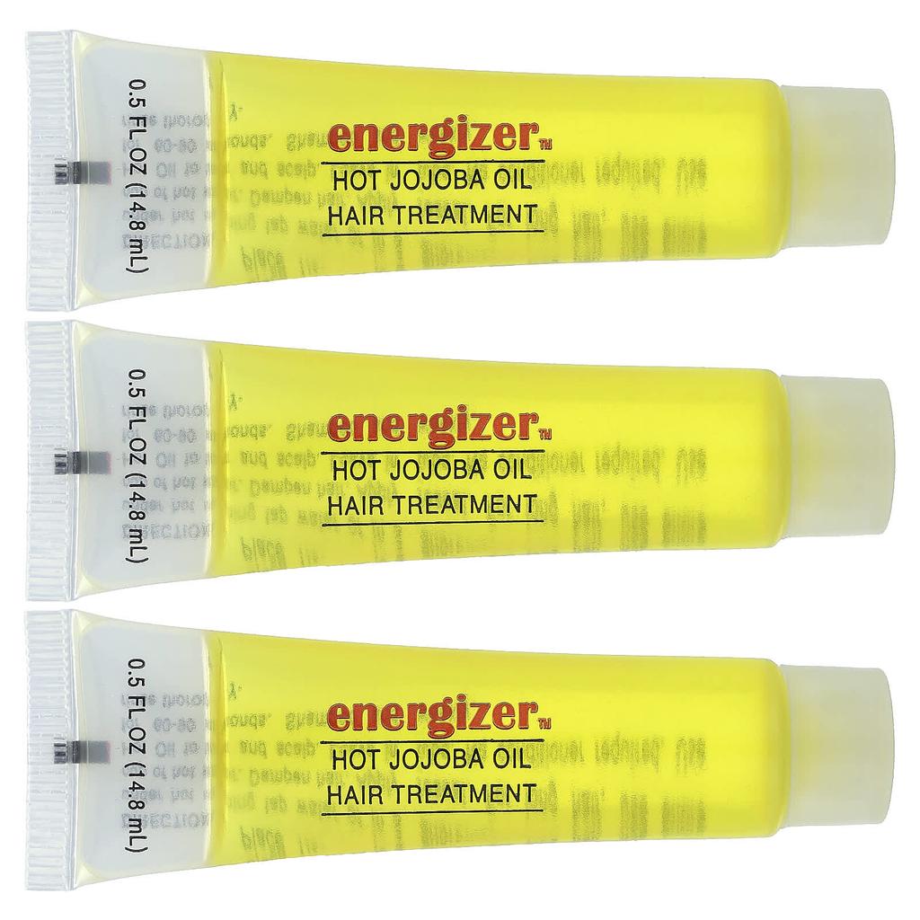 Energizer, Hot Jojoba Oil Hair Treatment, 3 Reclosable Tubes, 14.8 Ml (0.5 Fl Oz) Each