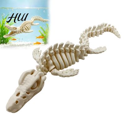 3D Printed Dinosaur Skeleton Fish Tank Decoration, Dino Bone Aquarium Decoration Body Model Figurine for Aquarium, Landscaping Accessories Habitat