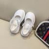 Kids Mary Jane Shoes Elegant Lace Bowknot Girls' Flat Leather Shoes for Wedding Party Versatile Fashion Children Princess Shoes