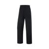 Li Ning Fitness Series Solid Color Mid Waist Comfortable Breathable Fleece Warm Straight Loose Sports Long Pants Women Bottoms Black AYKU540-1