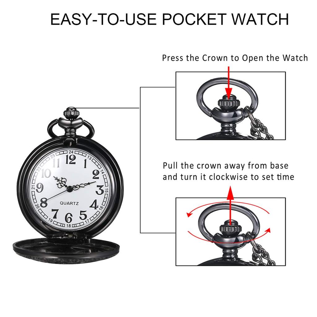 JEWELRYWE карманные часы Sasanqua цифры аналоговые водонепроницаемые скелетон корпус антикварные карманные часы кулон ожерелье часы черный повседневное использование косплей