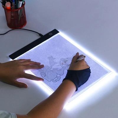 Нетоксичный светодиодный копировальный стол Детская доска для рисования Прозрачный копировальный стол Регулируемая яркость Ночник Блокнот