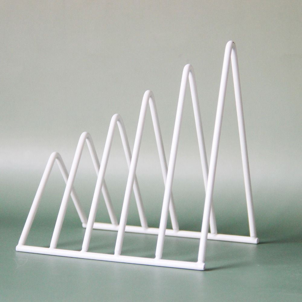 Organizer Bookshelf Student Stationary Triangle Bookend Book Holder Iron Book Stand Record Rack