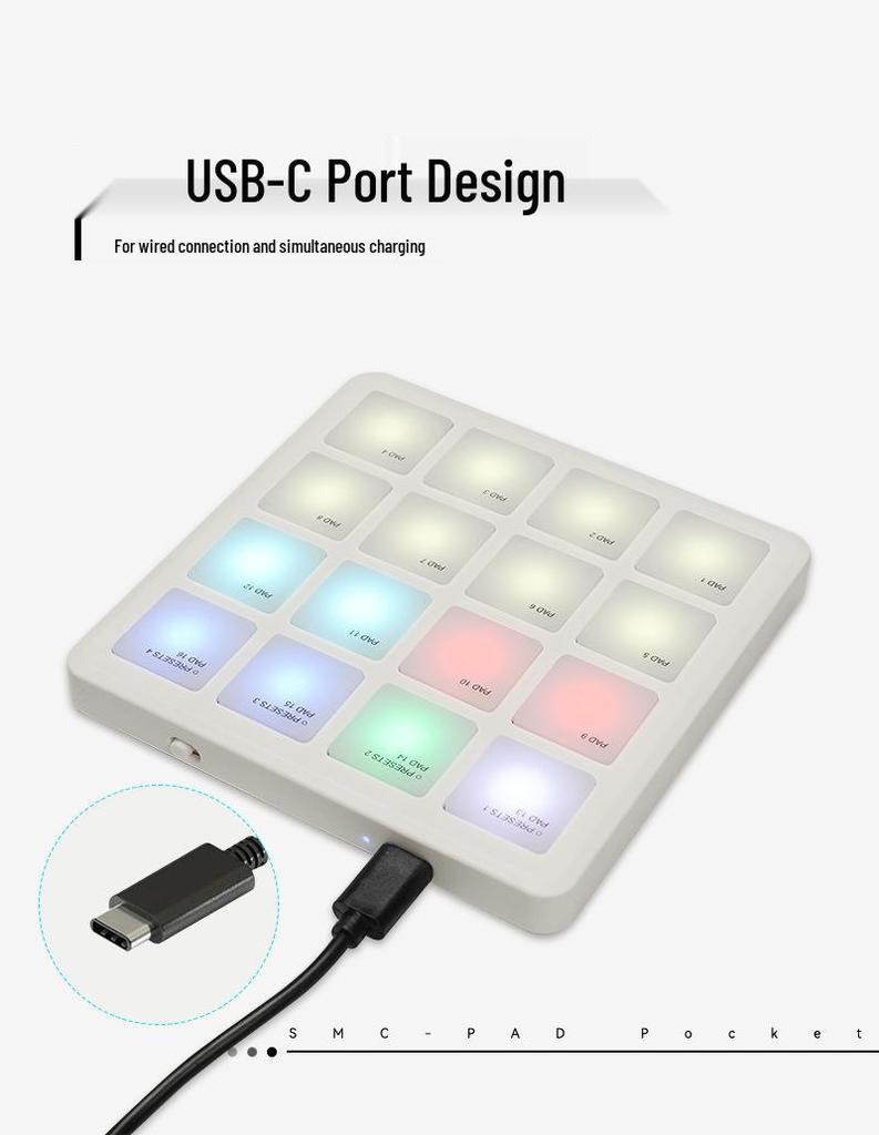 Portable RGB MIDI Drum Pad DJ Keyboard Controller