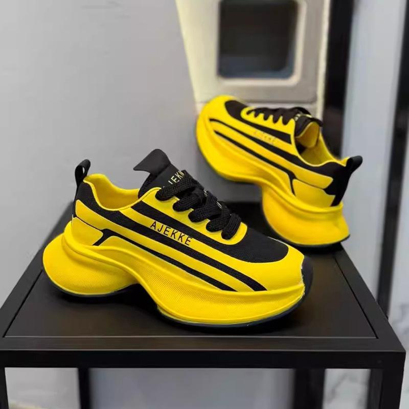 Мужская повседневная летняя новая модная обувь на толстой подошве, с низким верхом, удобная, универсальная, трендовая, дышащая, кроссовки для пап, мужская обувь