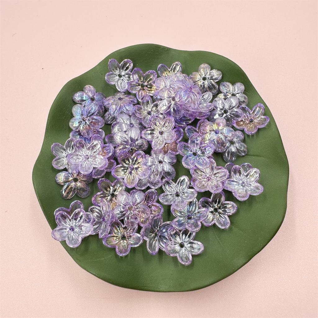 100 шт., прозрачные, около 12 мм, свободные бусины, материал ручной работы, пятилепестковый цветок, акриловое покрытие, цветной пластик, ювелирные аксессуары, цветочек