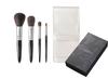Authentic Chikuhodo Kumano Brushes, Regular Series, Black Handle 4-Piece Set (R-P3, C4, S2, L1) S-R-1 with Dedicated Brush Case (C-18)