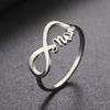 COOLTIME Кольцо с надписью MOM и символом бесконечной любви, для мамы, женское, из нержавеющей стали, ювелирное изделие, подарок на День матери