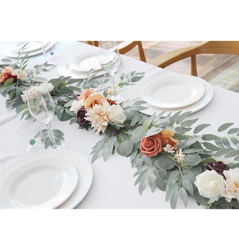 Hot,Artificial Wreath Handcrafted Simulation Garland Rattan for Wedding Arch Backdrop Decorations