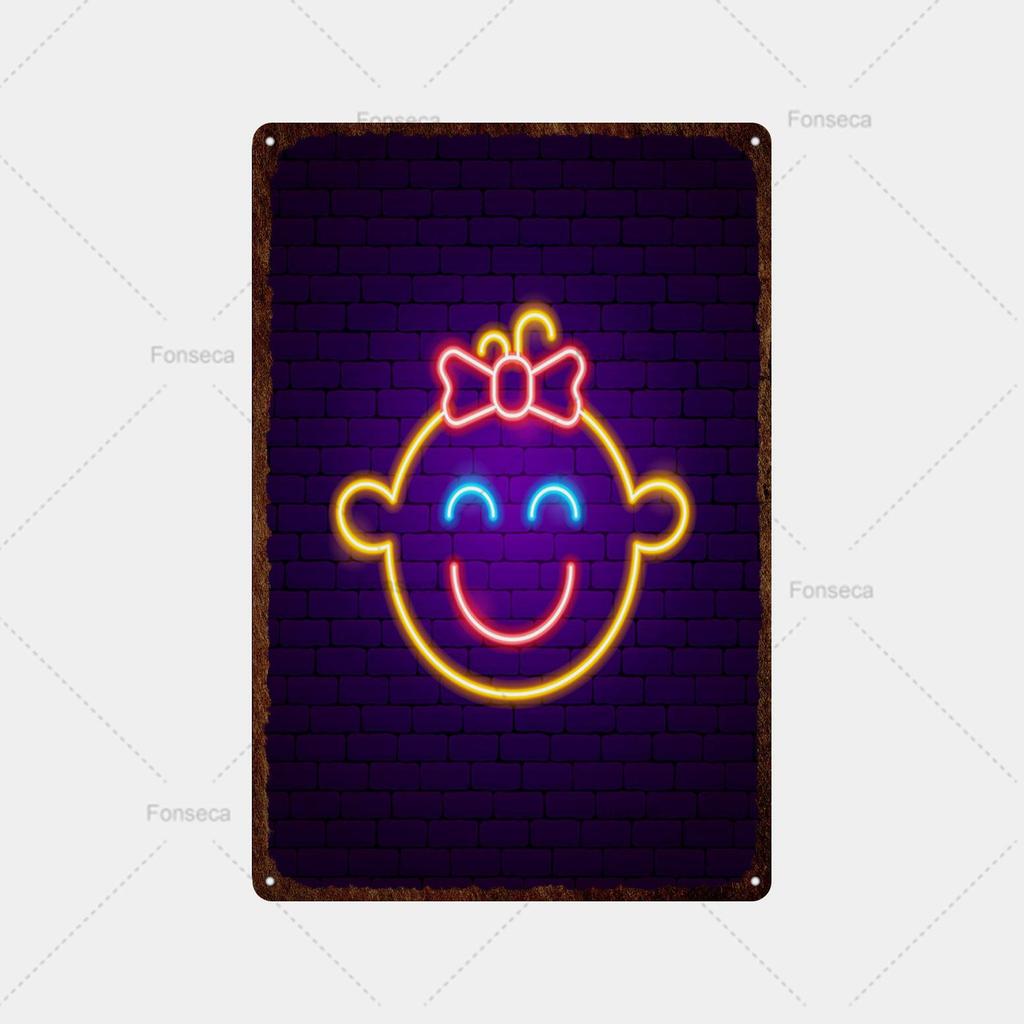 Неоновая игровая вывеска, металлическая вывеска, винтажная жестяная вывеска, металлический винтажный бар, винтажное украшение стены, металлический постер с клубной дыркой