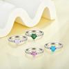 Heart Opal Ring 925 Sterling Silver Paved CZ Zircon Women Engagement Promise Fine Jewelry Ring