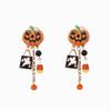 Rhinestone Pumpkin Ear Studs Skull Spider Dangle Earrings Halloween Earrings  All Saints' Day