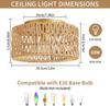 KY LEE Pendant Hemp Japanese Single E26 LED Simple Ceiling Shade Light for Living Hook Ceiling Mount Light, Rope, Style, Nordic, Stylish, Light,