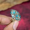 Кольцо из стерлингового серебра с бирюзой, Непальское кольцо с драгоценным камнем ручной работы, Подарки для жены, Совершенно новое регулируемое кольцо