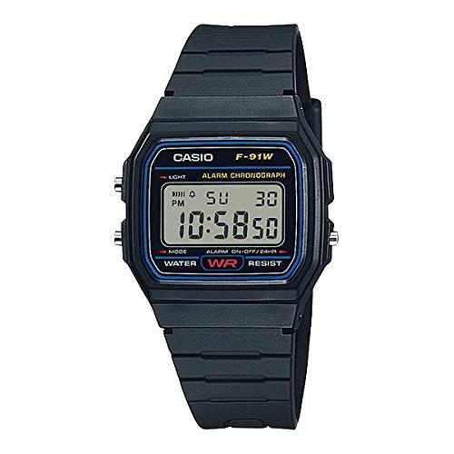 Casio Unisex Quartz Watch F-91W-1 Black Cheap Casio Import, International Model