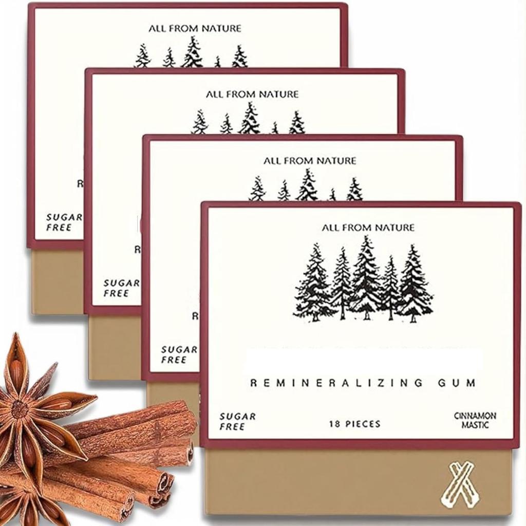 Remineralizing Chewing , New Organic Natural Mastic Mint Sugar-Free Freshen Breath For Teeth & Health Enamel Care 4 Boxes